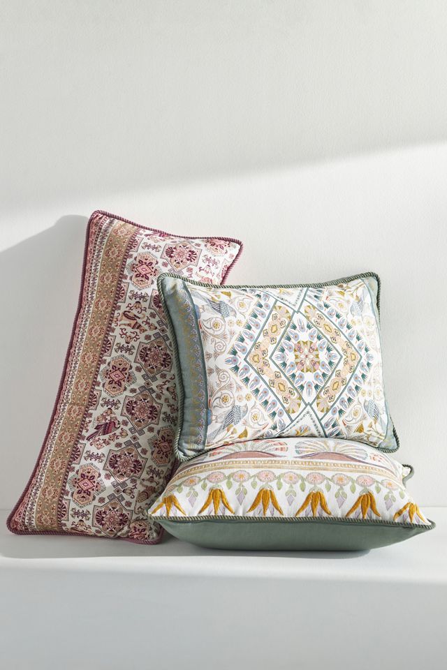 Farrah Hand-Embroidered Cotton Pillow #1