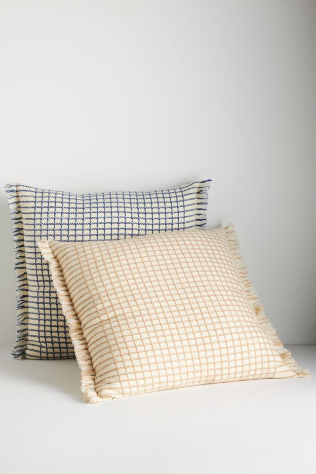 Windowpane Wool Blend Pillow #1