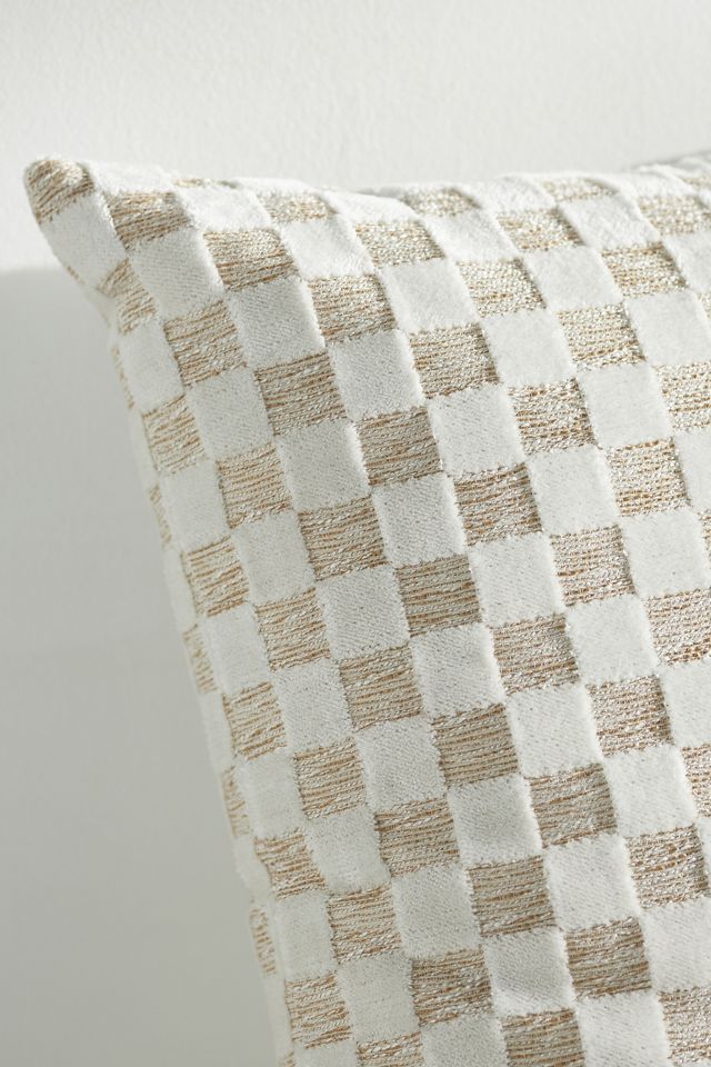 Carmine Checkered Velvet Pillow #2