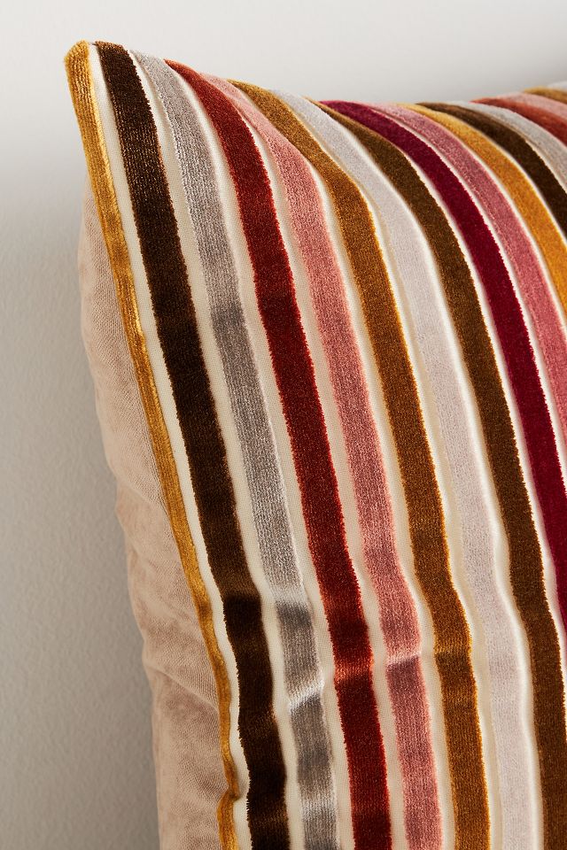 Velvet Stripe Pillow Cover AnthroLiving