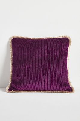 Anthropologie Valentina Washed Velvet Pillow In Purple