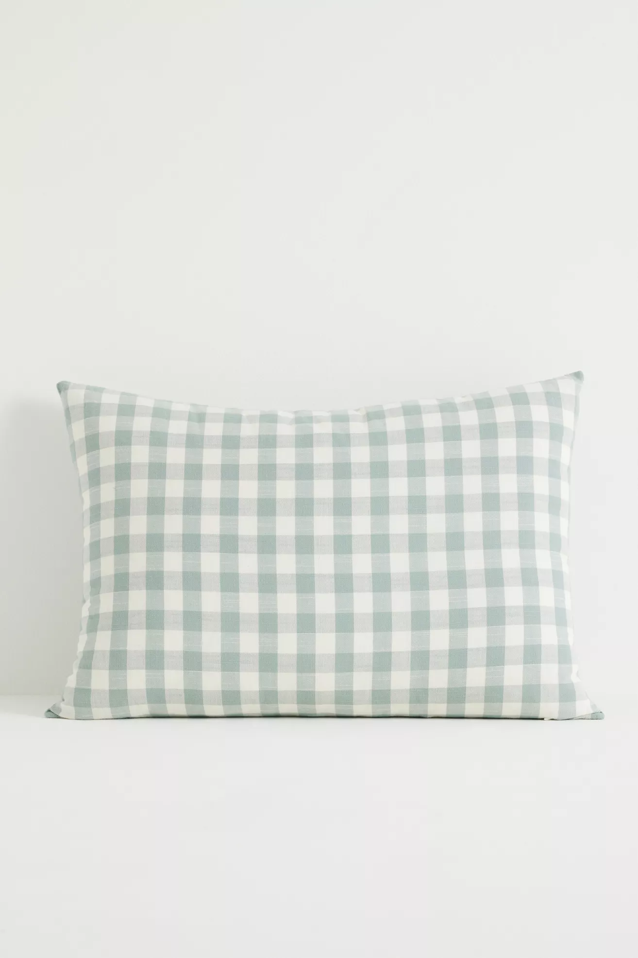 Ana Cotton Gingham Printed Bow Pillow - thumbnail 3