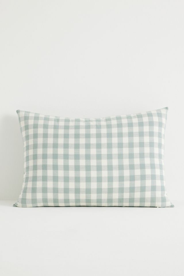 Ana Cotton Gingham Printed Bow Pillow #2