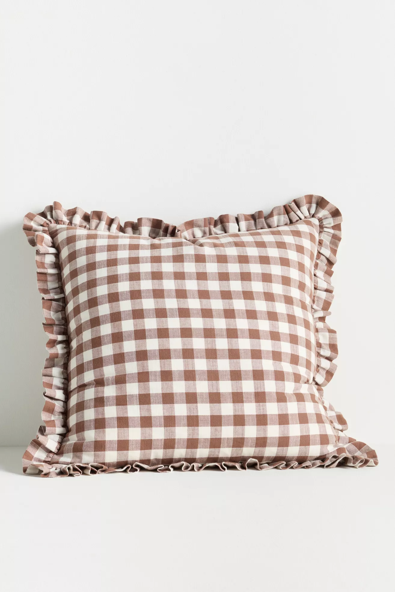 Ana Cotton Gingham Printed Ruffle Pillow - thumbnail 5