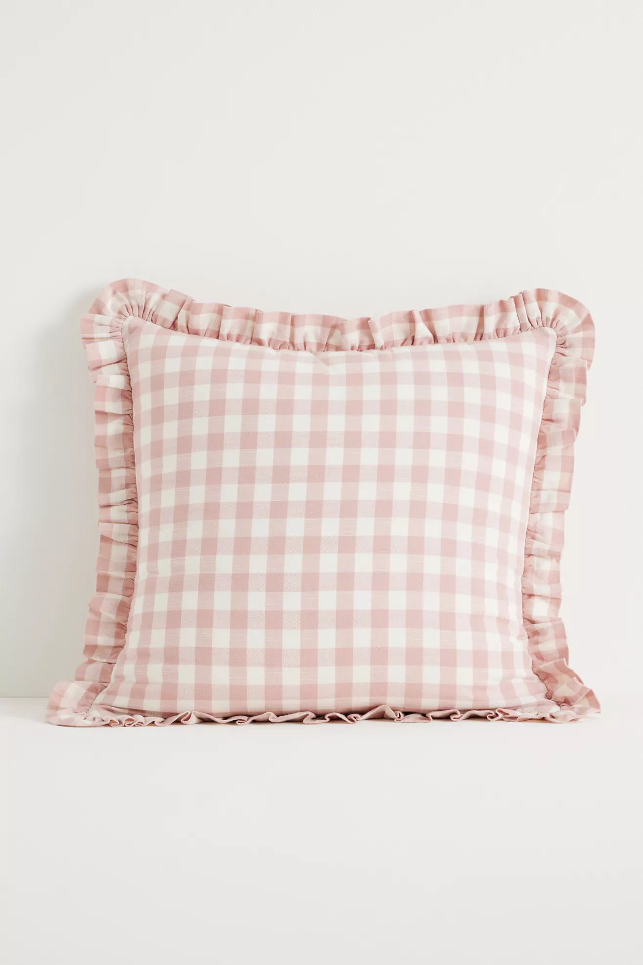 Ana Cotton Gingham Printed Ruffle Pillow - thumbnail 10