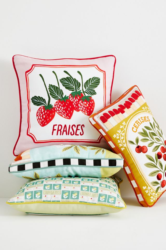 Les Fruits Cotton Embroidered  Pillow #2