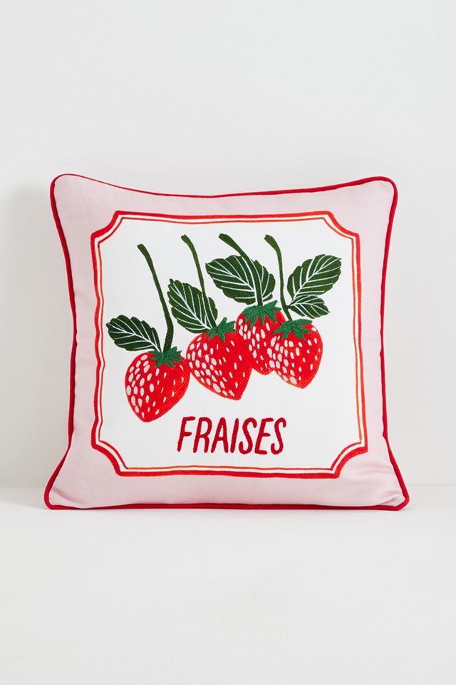 Les Fruits Cotton Embroidered  Pillow #1