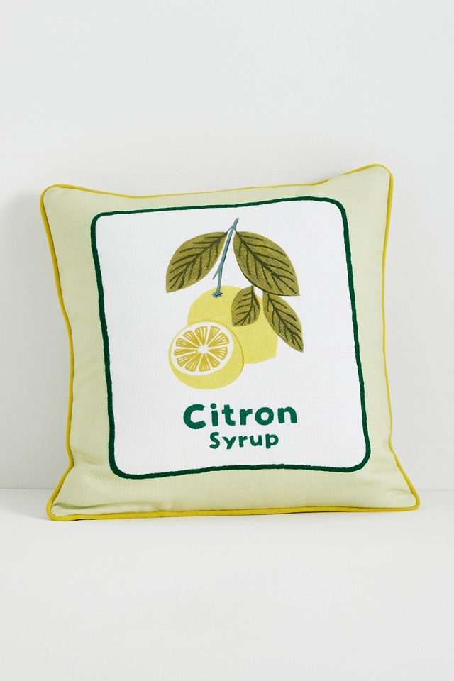 Les Fruits Cotton Embroidered Pillow | AnthroHome