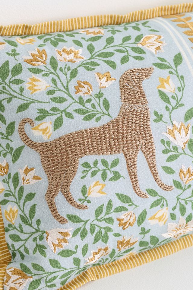 Zelda Cotton Embroidered Dog Pillow #1