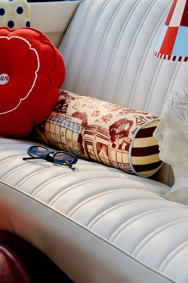Mildom　ミルダム　クッション Damson Madder Cotton Printed Pillow | AnthroHome