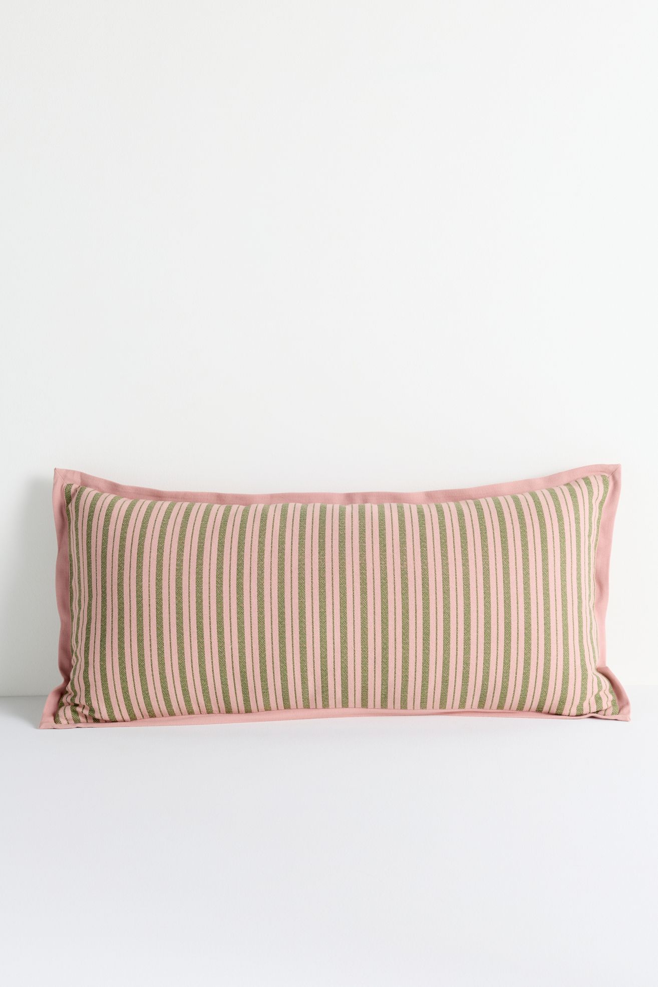 Emmett Cotton Printed Stripe Pillow - Pink Stripe, 14" x 30"