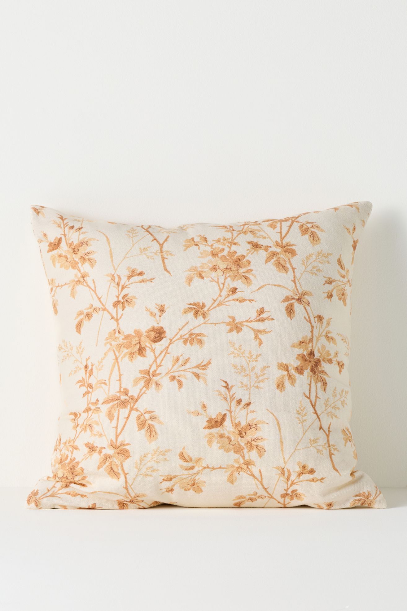 Emmett Cotton Printed Floral Pillow - Ivory Floral, 20" X 20"