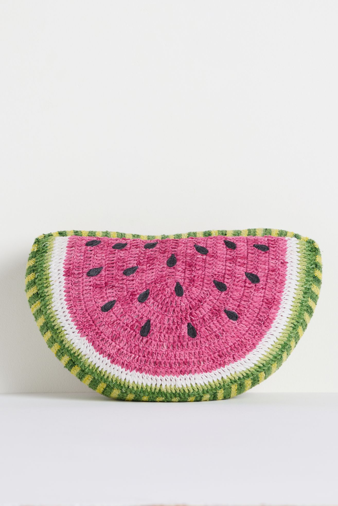 Grove Indoor/Outdoor Woven Fruit Shaped Pillow - Watermelon, Shaped