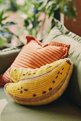 Grove Indoor/Outdoor Woven Fruit Shaped Pillow
