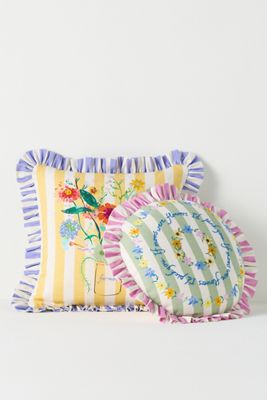 Mother's Day Cotton Embroidered Printed Floral Cushion