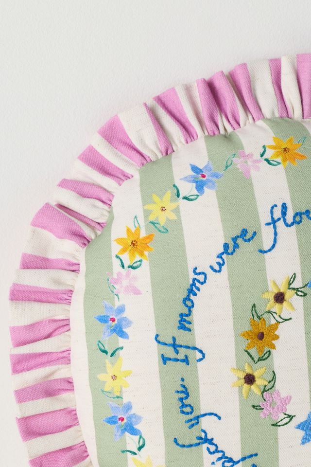 Coussin floral imprimé brodé en coton pour la fête des Mères #2