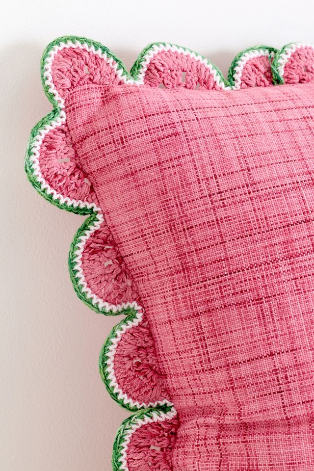 Dominica Indoor/Outdoor Woven Fruit Trim Pillow #1