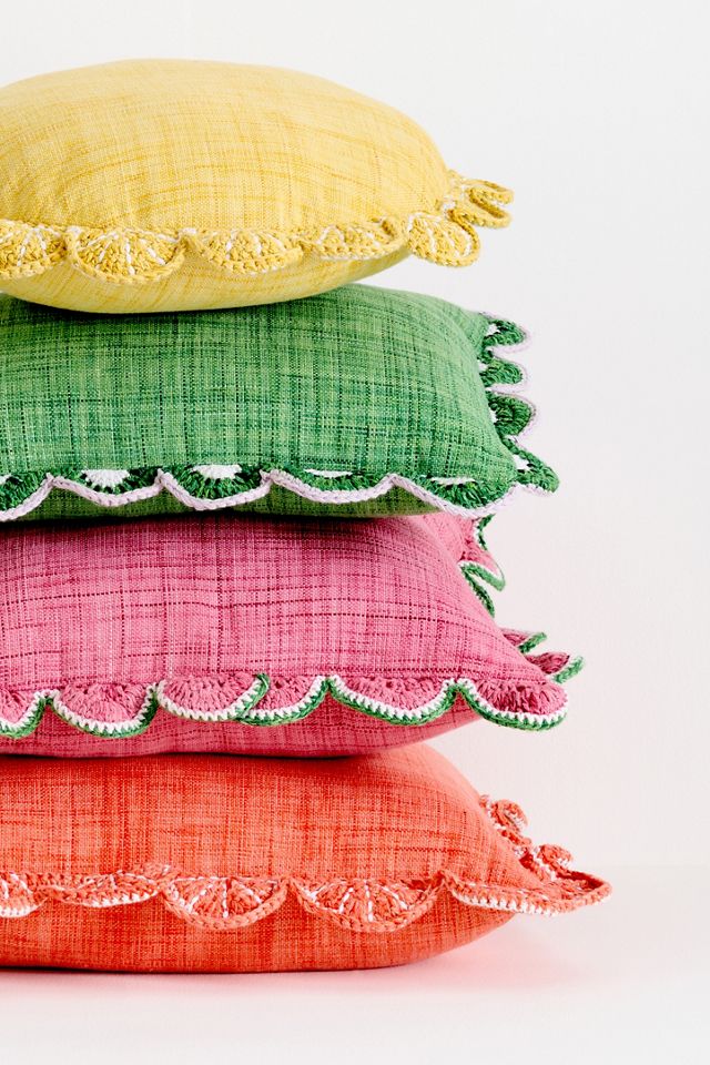 Dominica Indoor/Outdoor Woven Fruit Trim Pillow #2