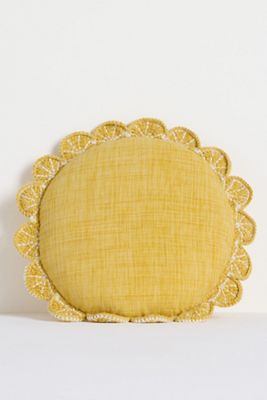 Dominica Indoor/Outdoor Woven Fruit Trim Pillow
