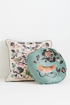 Claudette Cotton Velvet Printed Floral Pillow