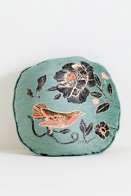 Claudette Cotton Velvet Printed Floral Pillow