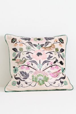 Claudette Cotton Velvet Printed Floral Pillow