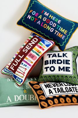 Furbish Studio Game Day Petite Needlepoint Pillow