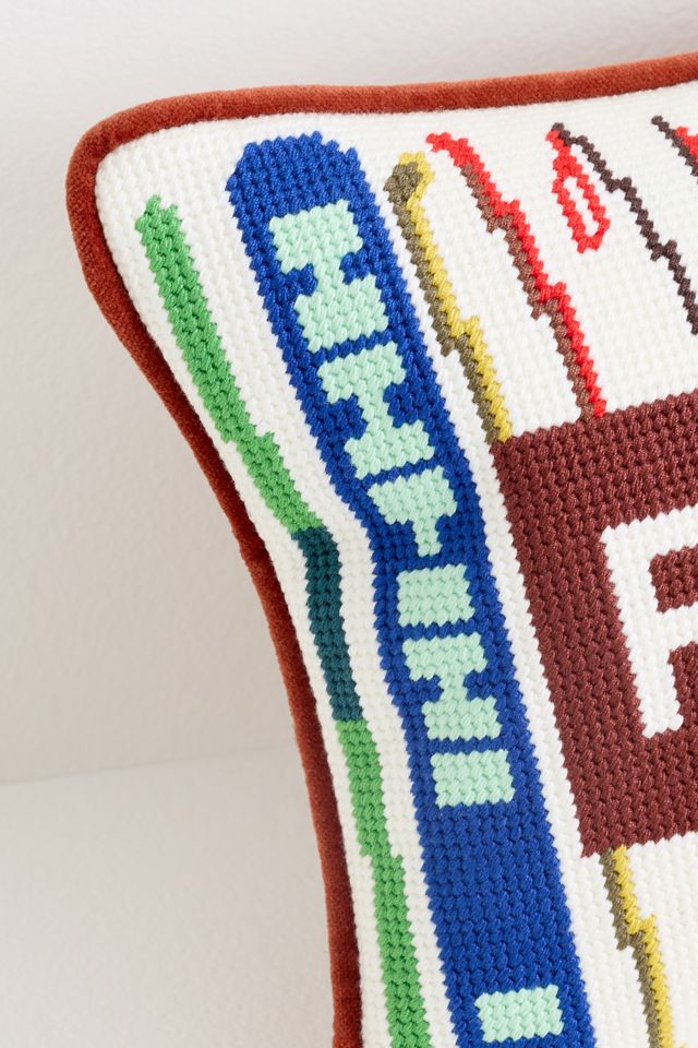 Furbish Studio Game Day Petite Needlepoint Pillow #3