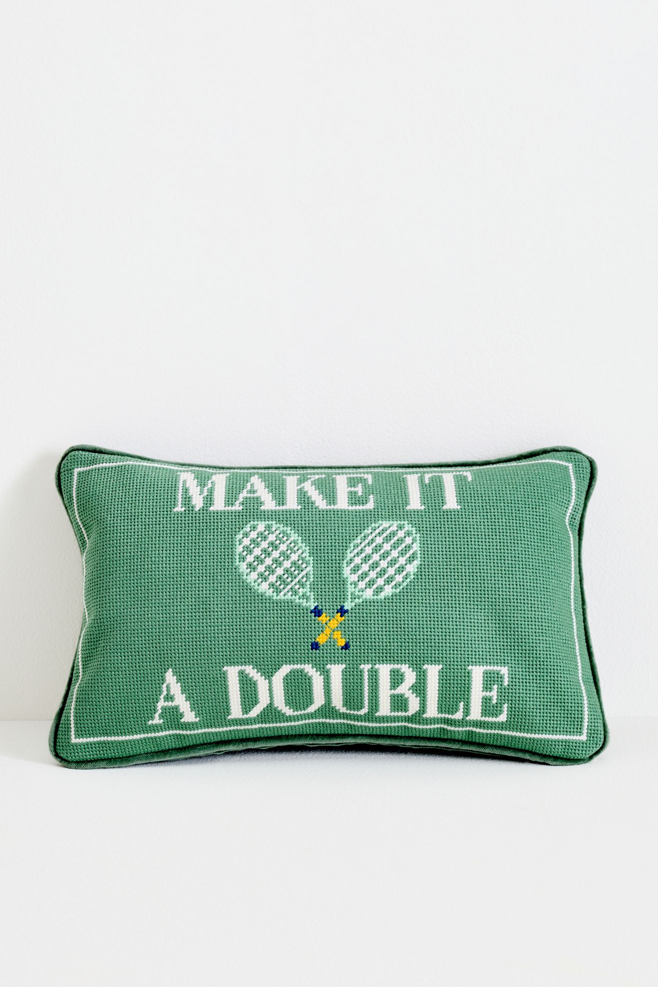 Furbish Studio Game Day Petite Needlepoint Pillow - Make It A Double, Mini