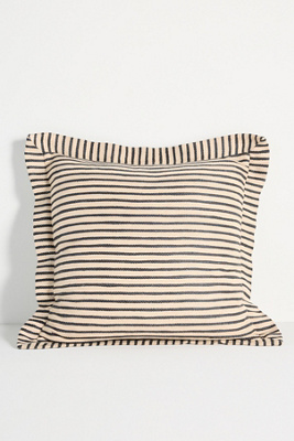 Anthropologie Luxe Linen Blend Pillow In Brown