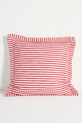 Anthropologie Luxe Linen Blend Pillow In Pink