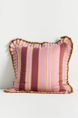 Juliette Cotton Yarn Dyed Striped Ruffle Pillow