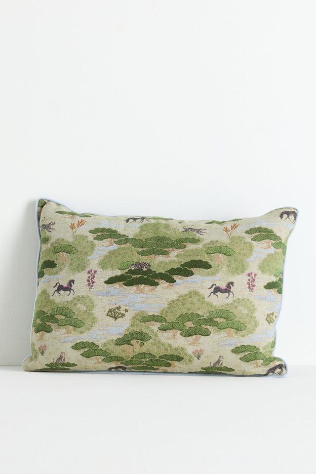 Merve Cotton Linen Jungle Pillow #2