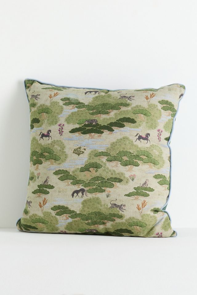 Merve Cotton Linen Jungle Pillow #4