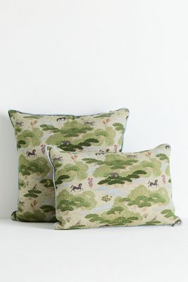 Merve Kahraman Cotton Linen Printed Pillow