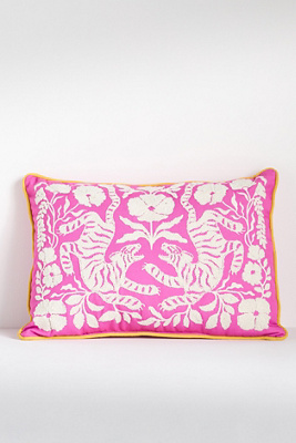 Anthropologie Kenia Embroidered Floral Indoor/outdoor Pillow