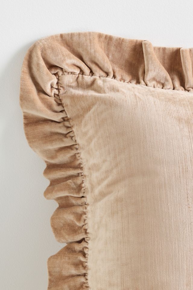 Ruffled Velvet Throw Pillow #2