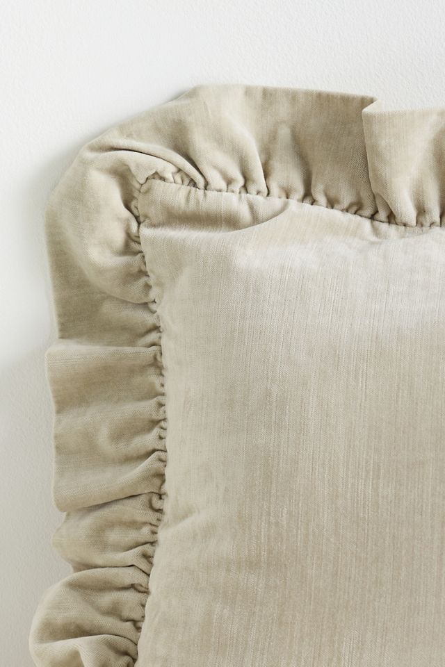 Ruffled Velvet Throw Pillow #1