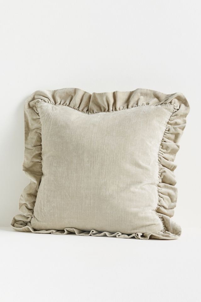 Ruffled Velvet Throw Pillow #2