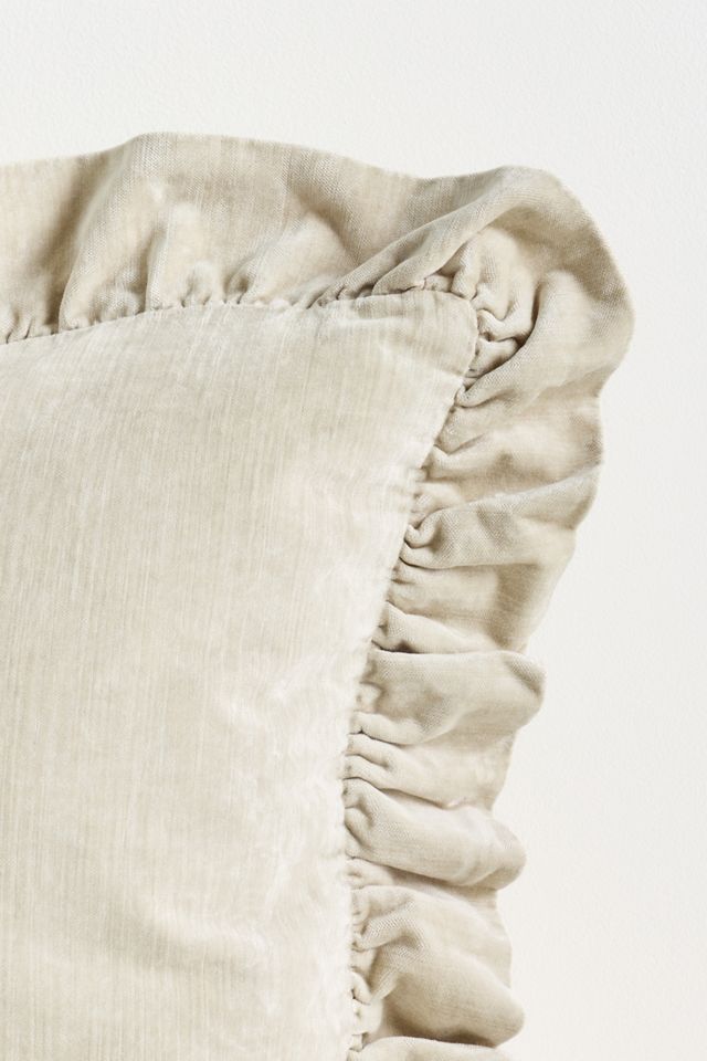 Ruffled Velvet Throw Pillow #3