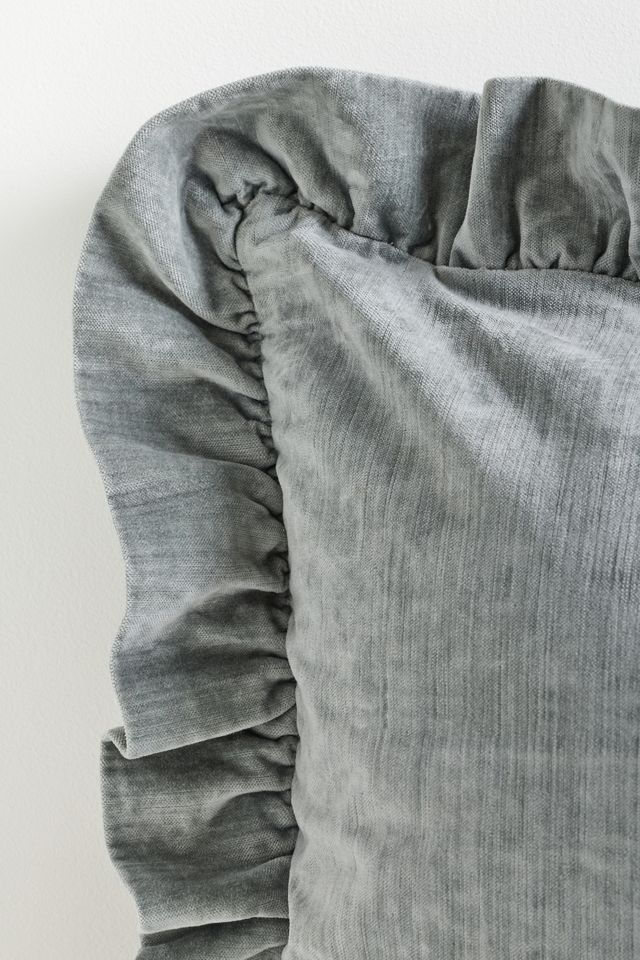 Ruffled Velvet Throw Pillow #1