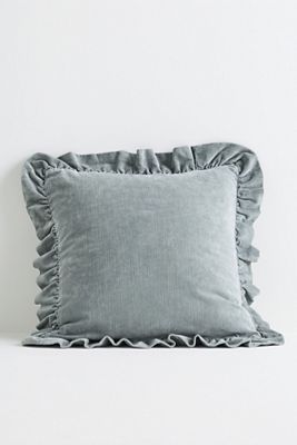 Ruffled Velvet Throw Pillow