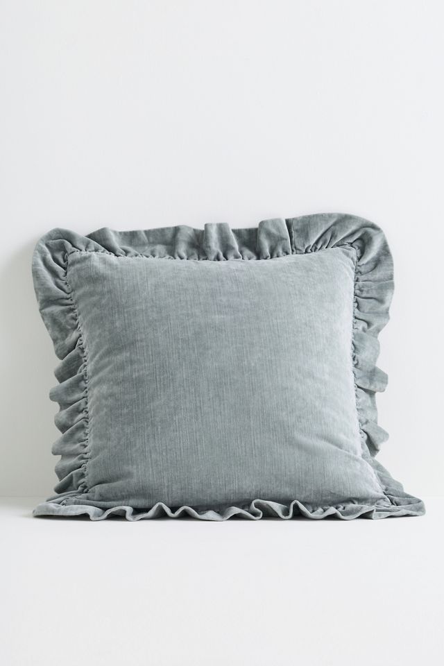 Ruffled Velvet Throw Pillow #2