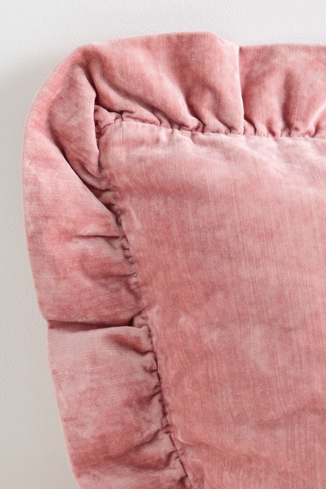 Ruffled Velvet Throw Pillow #2