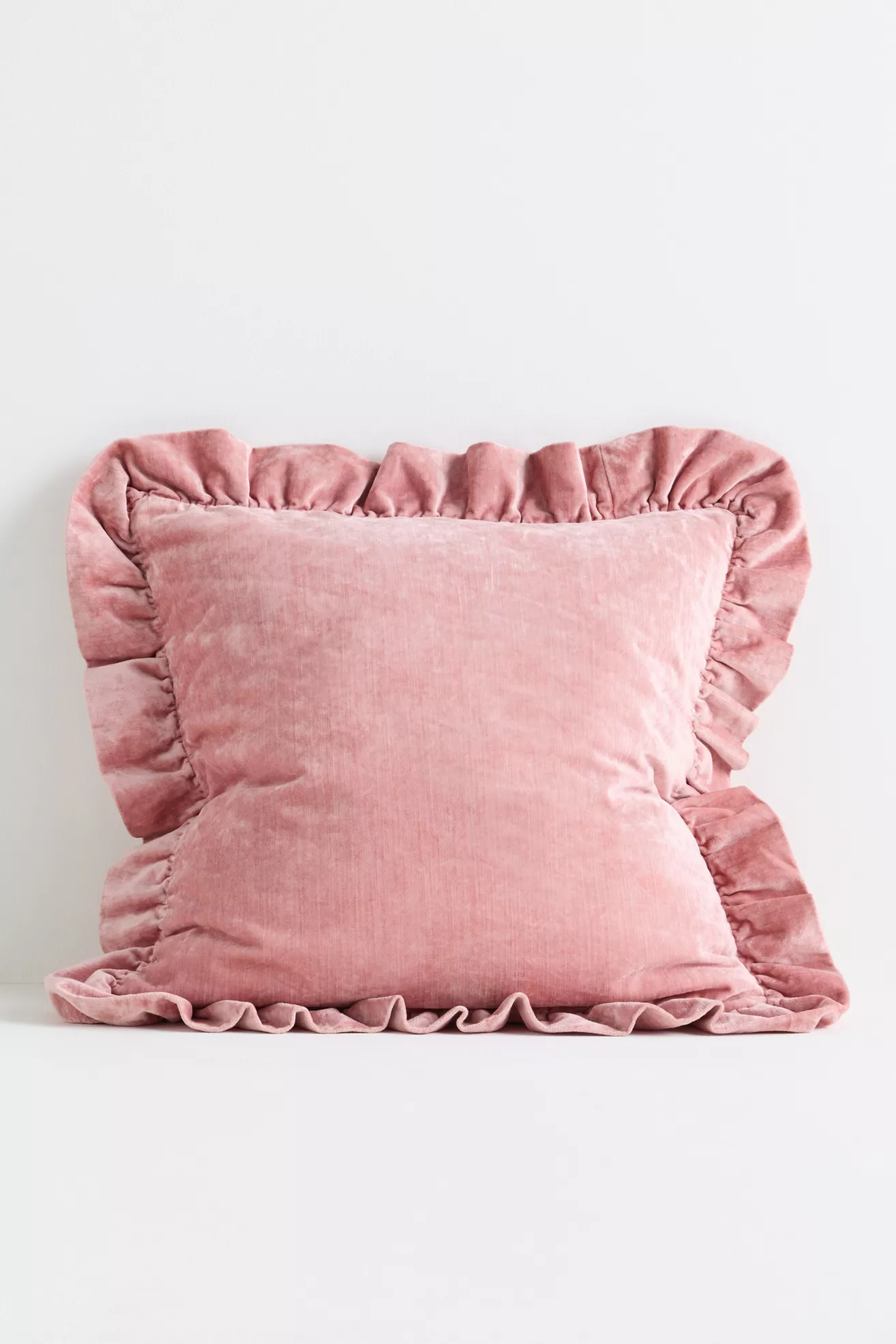Ruffled Velvet Throw Pillow - thumbnail 2