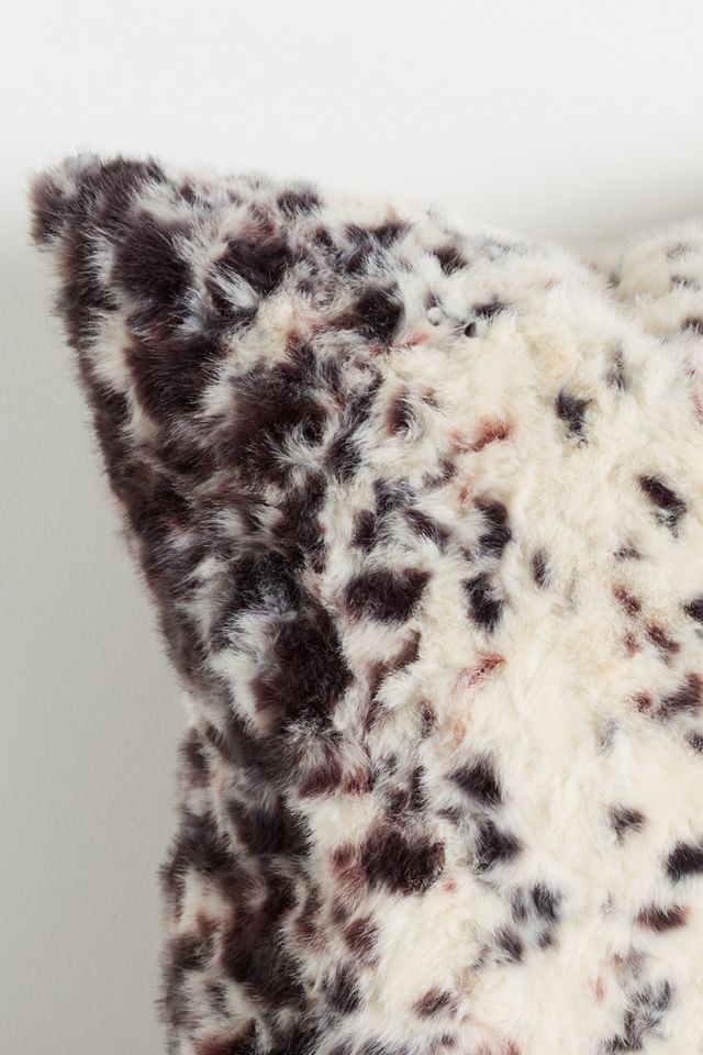 Speckled Faux Fur Throw Pillow #1