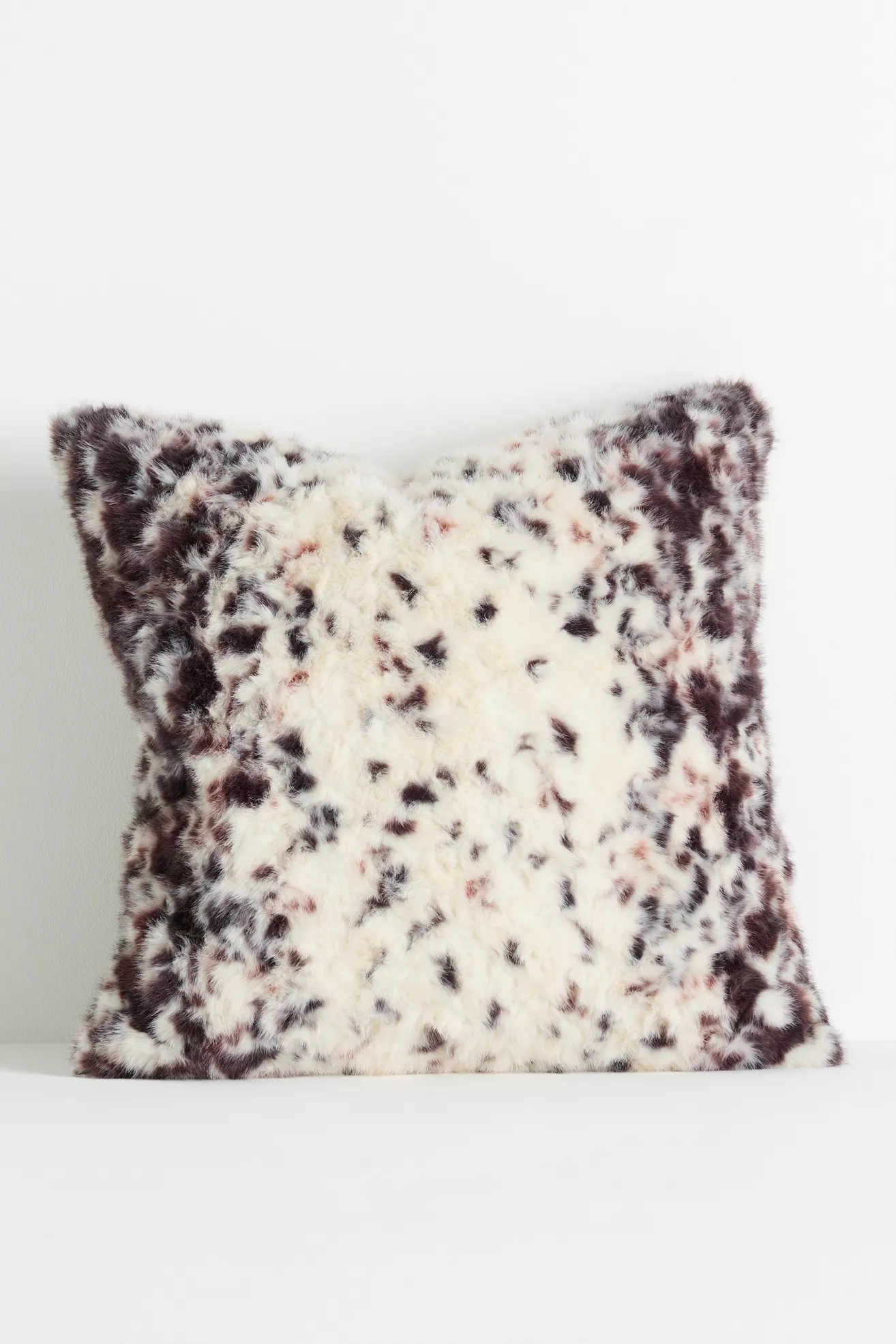 Speckled Faux Fur Throw Pillow - thumbnail 2