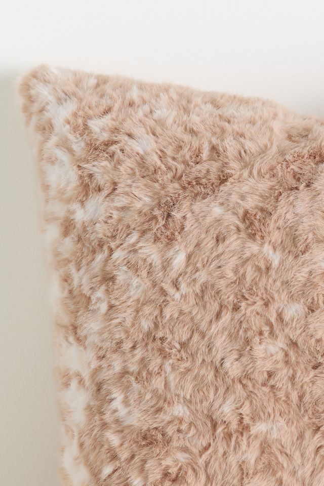 Speckled Faux Fur Throw Pillow #1