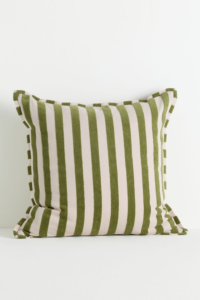 Sarah Striped Cotton-Chenille Pillow #1