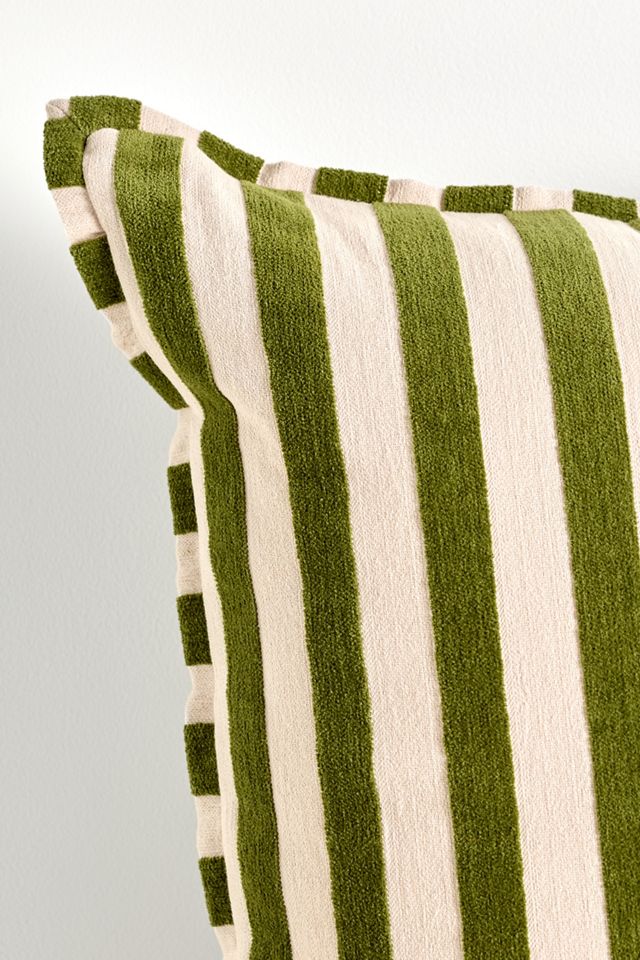 Sarah Striped Cotton-Chenille Pillow #2